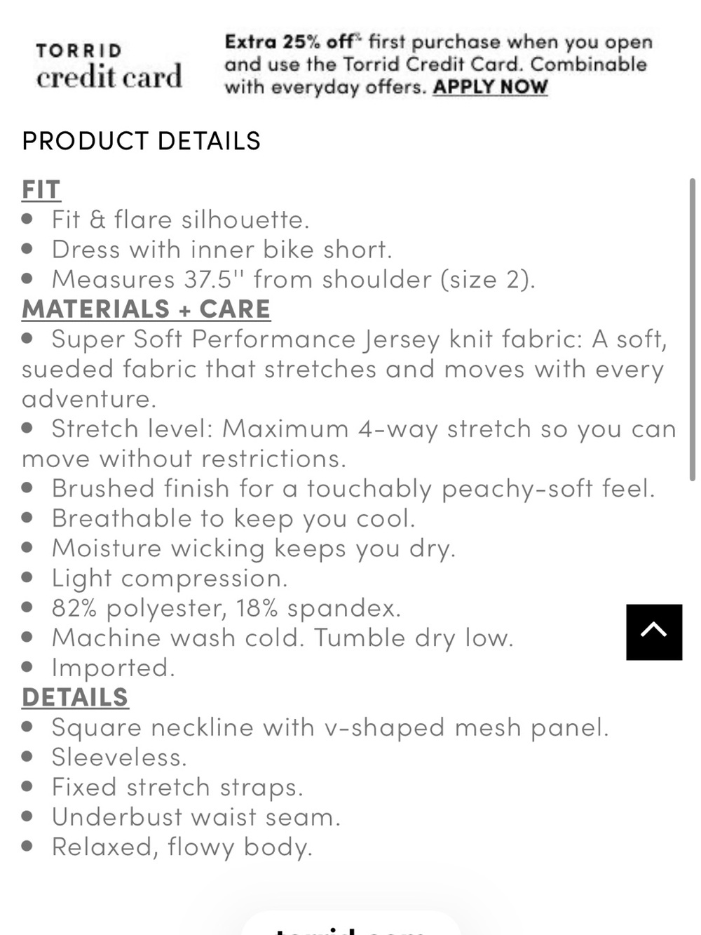 Torrid Super Soft Jersey Performance Active Dress 2Fer - Picture 4 of 6